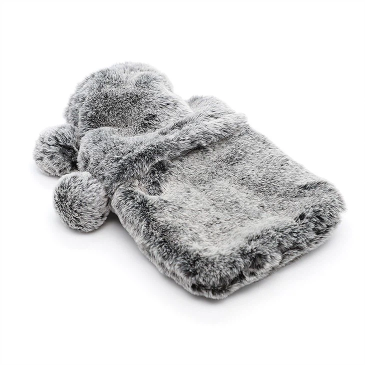 Knitted Socks And Hot Water Bottle fur Cover Gift Set